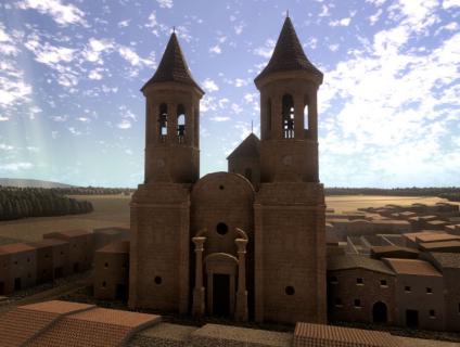 El vídeo recrea com hauria pogut ser l'església amb dos campanars